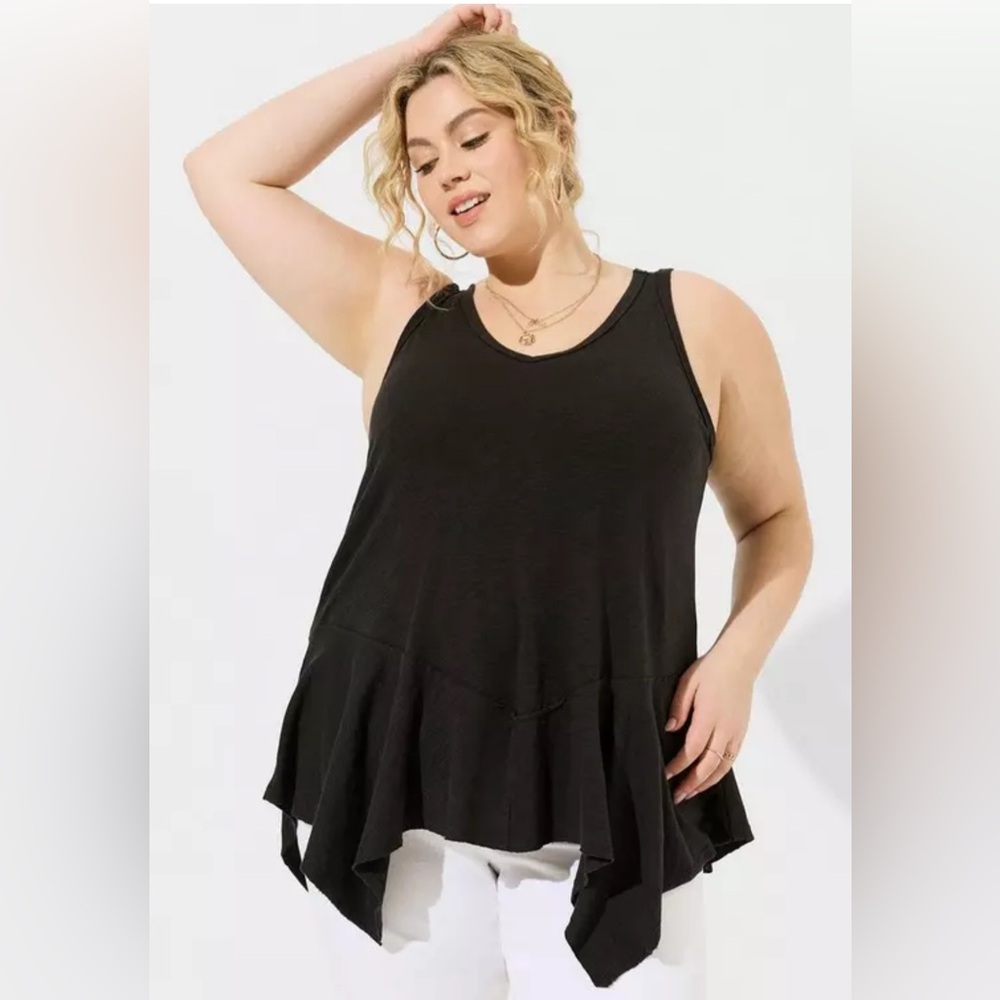 Torrid Black Flowy Tank Top